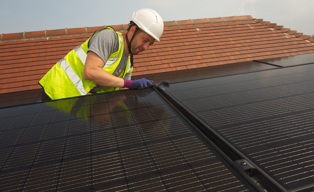 Solar array flat roof system, Colchester City
